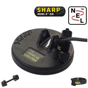 Disque de détection noir NEL Sharp de 12 cm DD avec sa vis de fixation et sa bande de maintien velcro.
