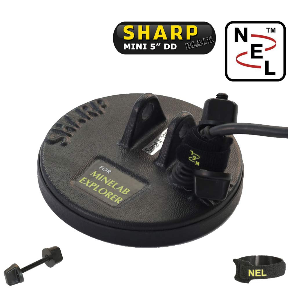 Disque NEL SHARP 12cm pour Garrett ACE 1 Disque de détection NEL Sharp 12cm DD Black avec vis de fixation et bande velcro