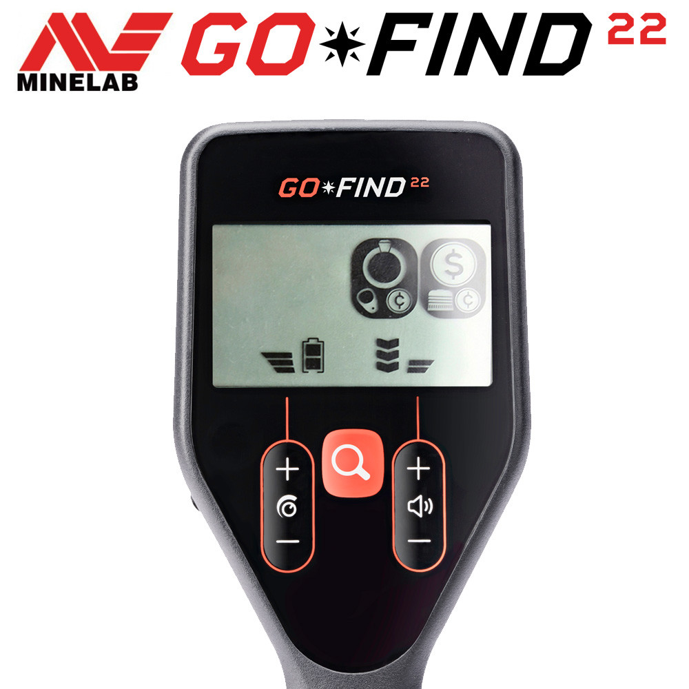 Minelab Go Find 22 3 Écran LCD et boutons de contrôle du détecteur de métaux Minelab GO-FIND 22