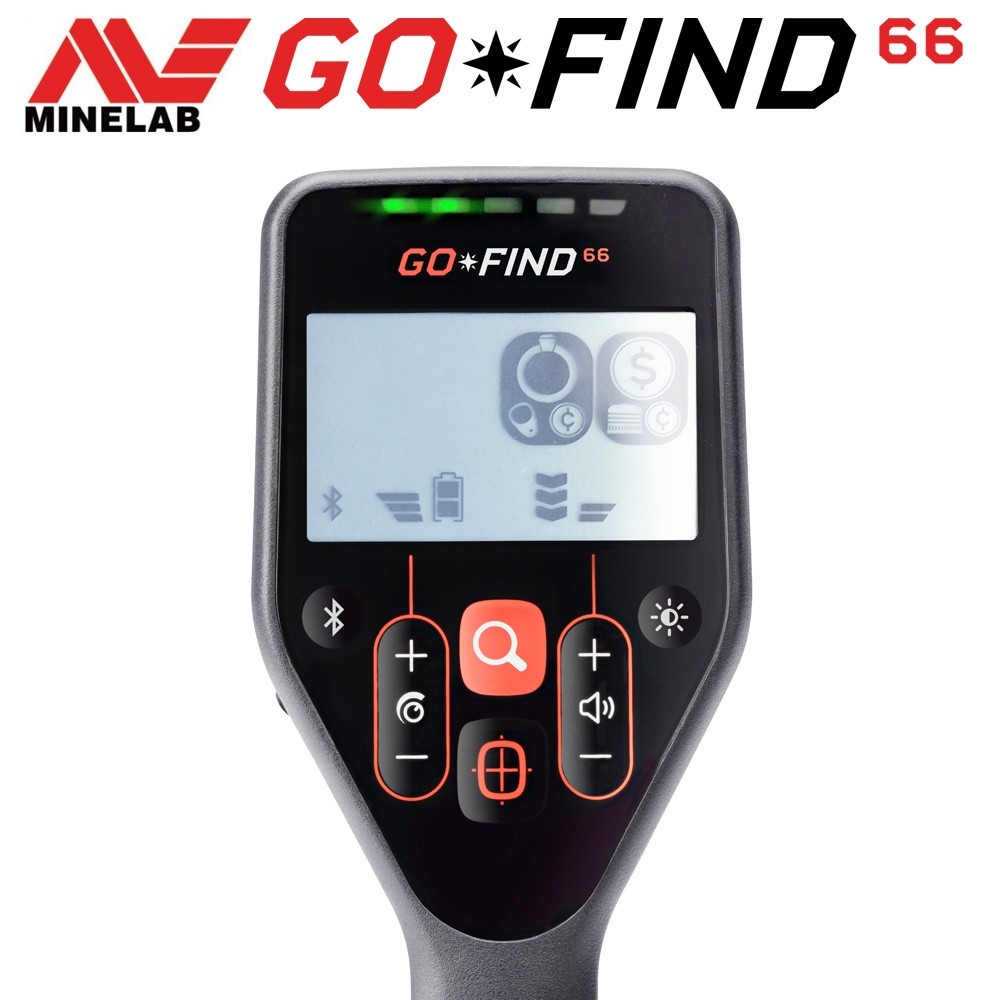 Minelab Go Find 66 3 Écran LCD rétroéclairé et interface de commande avec boutons du Minelab Go-Find 66.