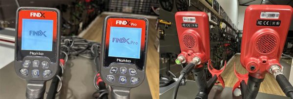 FindX pro : notre avis sur ce détecteur de métaux 4 Comparaison des boîtiers de contrôle et des connectiques arrière des détecteurs Nokta FindX et FindX Pro.