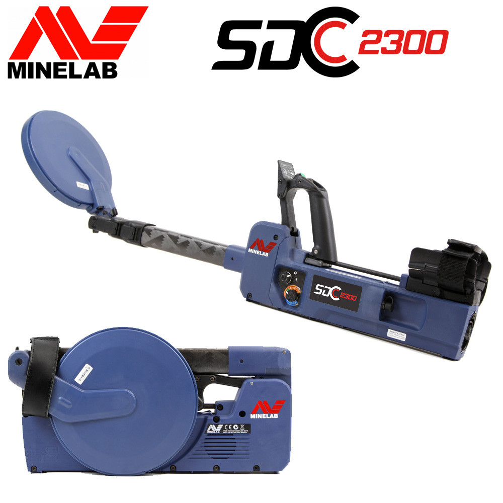 Minelab SDC 2300 1 Comparaison du détecteur Minelab SDC 2300 en position déployée pour la prospection et en format replié pour le transport.