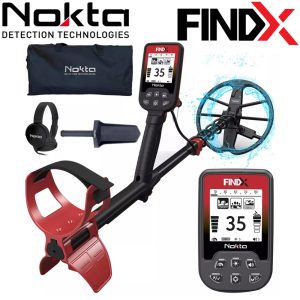 Détecteur de métaux Nokta FINDX avec accessoires, casque et sac de transport
