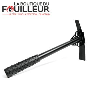 Piochon noir Lefouilleur en acier robuste avec manche à grip antidérapant pour l'extraction en prospection.