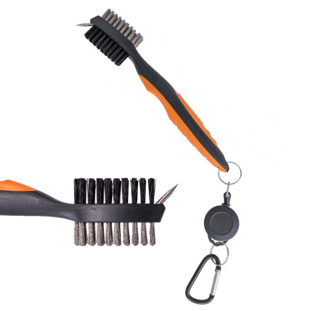 Brosse Multifonction Terra 1 brosse nettoyage multifonction avec poils nylon metalliques pointe acier et mousqueton rétractable pour détection