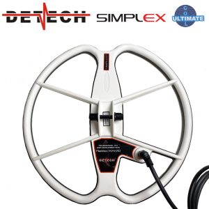 Disque de détection blanc Detech Ultimate 33 cm avec protège-disque pour détecteur Nokta Simplex